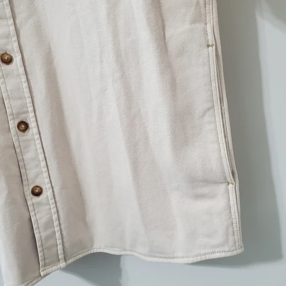 Faherty Sunwashed Organic Cotton CPO Shirt Jacket Sea Salt Mens XL - Picture 9 of 14